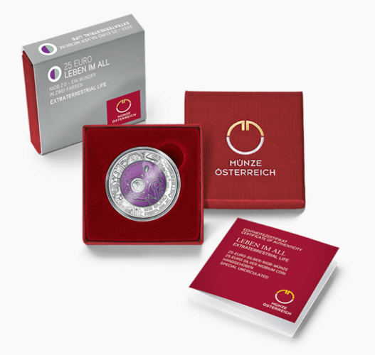Coffret 25€ Euros Autriche Argent 900 Niobium 2022 ''Extraterrestre Life''