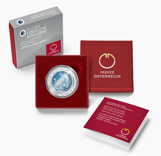 Coffret 25€ Euros Autriche Argent 900 Niobium 2019 ''Artificial Intelligence''