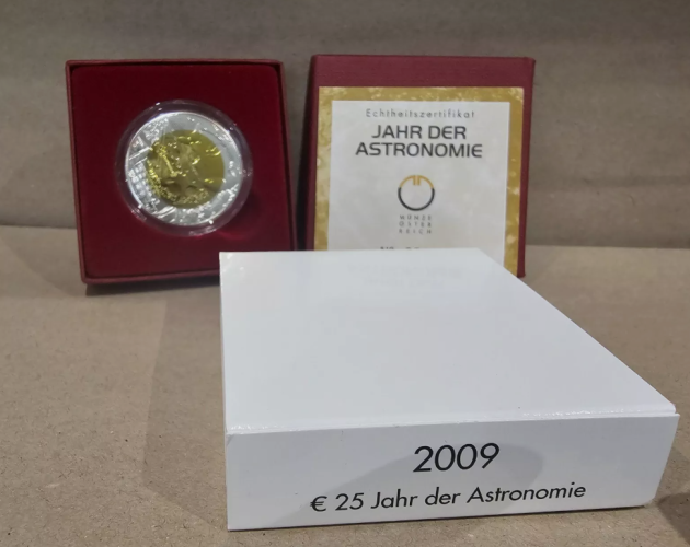 Coffret 25€ Euros Autriche Argent 900 Niobium 2009 ''Astronomy''