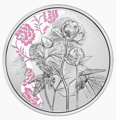 Coffret 10€ Euros Autriche 2024 Argent 925 Fleurs ''Pivoine / Peonia COLORISEE''