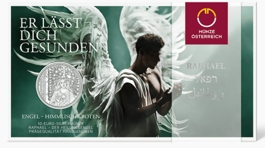 Coincard 10€ Euros Argent 925 Autriche 2018 Ange Raphael