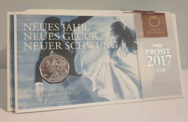 Coincard 10€ Euros Argent 925 Autriche 2017 NeuesJahr / Gluck