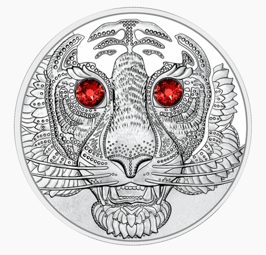 Coffret 20€ Euros Argent 925 Autriche Tigre Tiger Swarovski 2022
