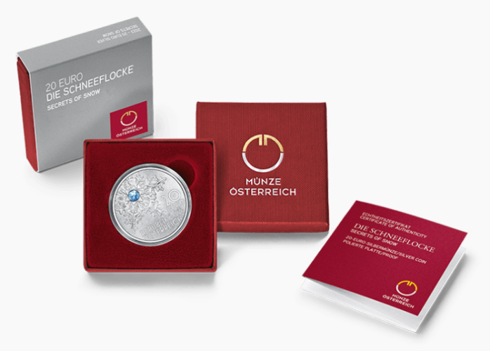 Coffret 20€ Euros Argent 925 Autriche Secret of Snow 2023