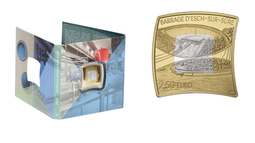 Coffret 2.5€ Euros Or Nordique Argent Luxembourg 2024 Barrage