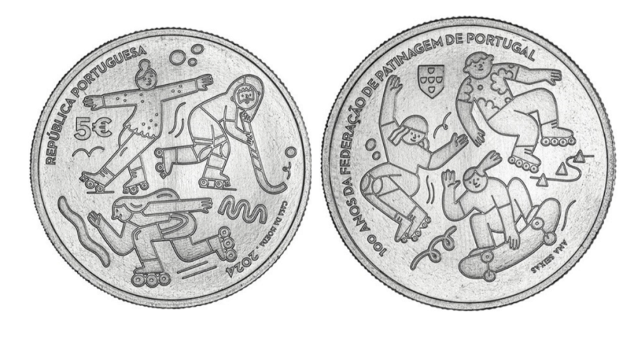 5€ Euros Commémorative Portugal 2024 Patinage