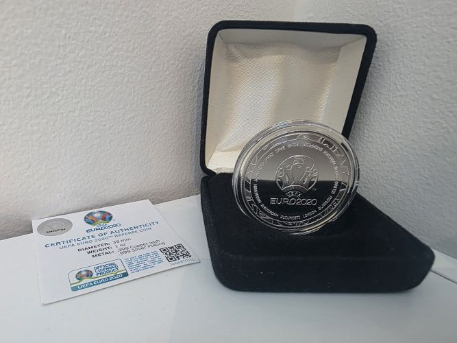 Médaille Souvenir Plaqué Argent 2020 UEFA