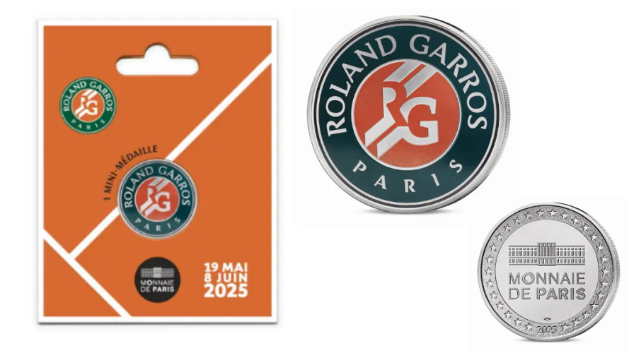 PREVENTE Mini Médaille Monnaie de Paris 2025 Rolland Garros Colorisée