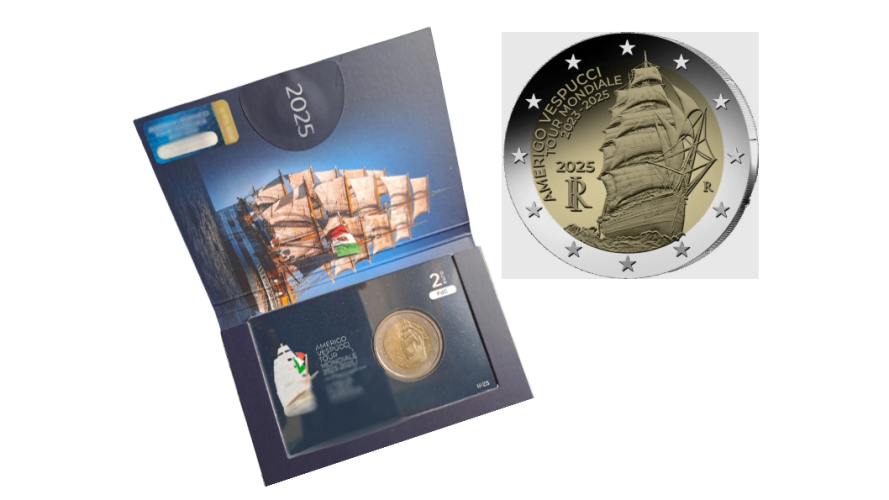 PREVENTE Coincard BU 2€ Euros Commémorative Italie 2025 Amerigo Vespucci