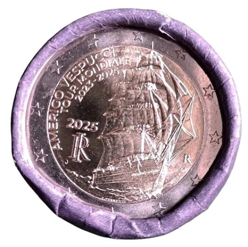 PREVENTE Rouleaux 25 x 2€ Euros Commémorative Italie 2025 Amerigo Vespucci