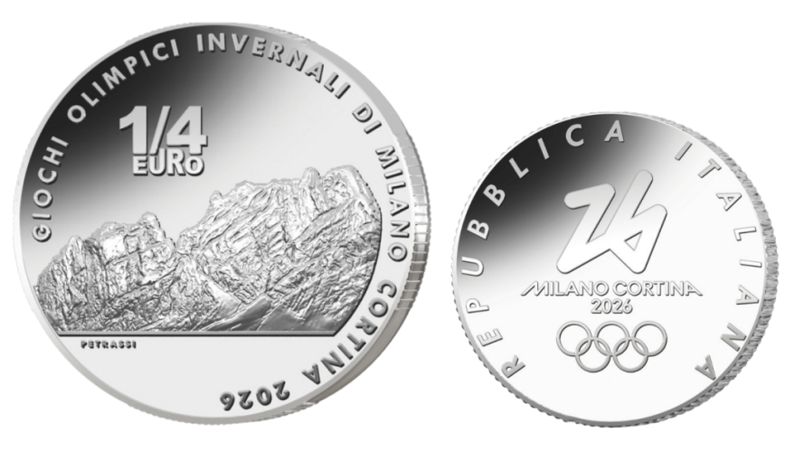 1/4€ Euros Quarter Italie 2025 - Jeux Olympiques CORTINA 2026