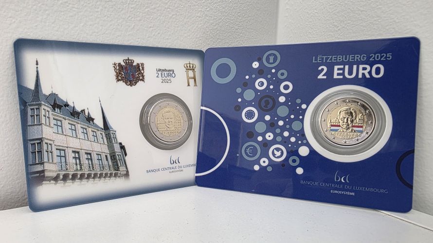 Lot 2 x 2€ Euros Commémorative Luxembourg 2025 Henri BU Classic + Color