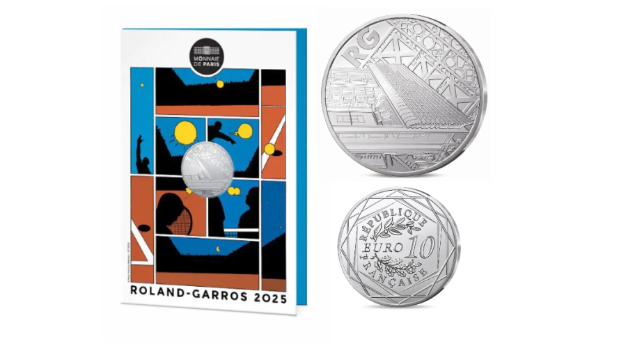 Cartelette 10€ Euros Argent 333/1000 France 2025 Roland Garros