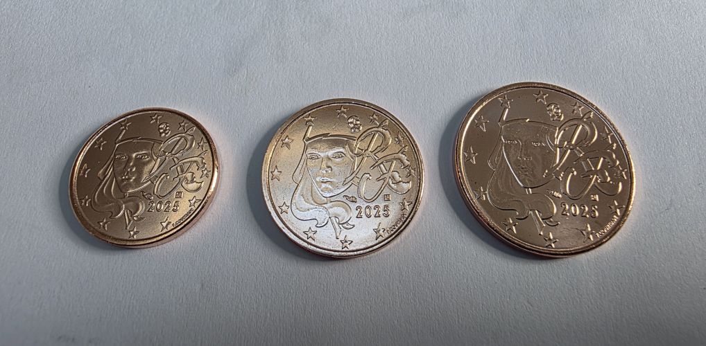 Tripique 1, 2 et 5 Cent Euros France 2025 Neuves de Coffret BU !