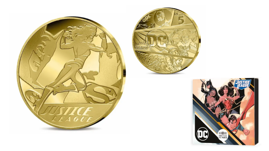 Coffret 5€ Euros Or Gold 999/1000 DC Comics Justice League 2025 1/2g
