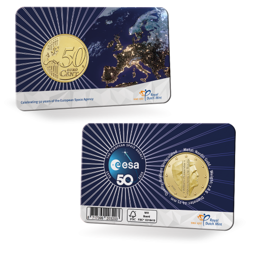 Coincard 0.5€ Euros Pays-Bas 2025 ESA Space