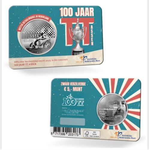 Coincard 5€ Euros Pays-Bas 2025 - 100 Ans Assen BU Numérotée