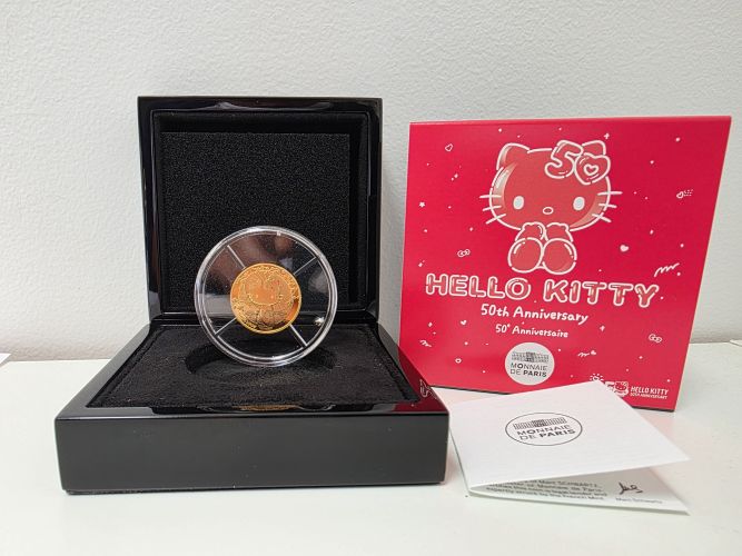 Coffret 50€ Euros Or Gold 999/1000 Hello Kitty 50 Ans JAPON