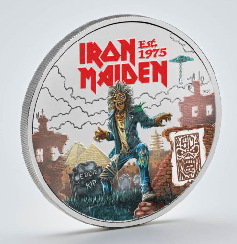 Coincard 5 Pounds BU Royaume Uni 2025 - Iron Maiden COLORISEE