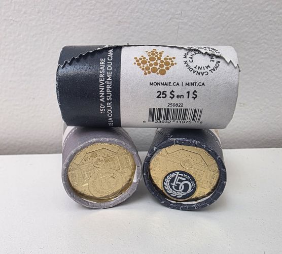 Lot 2 Rouleaux 1$ Commemorative Canada 2025 Court Suprême Classic + Color
