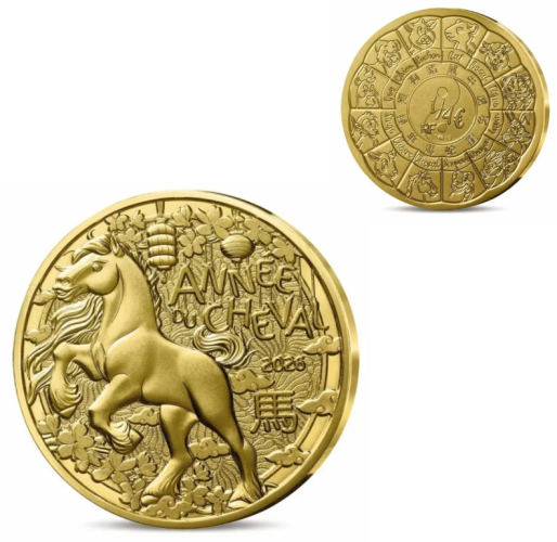 1/4€ Quarter Euros France Monnaie de Paris 2026 Horoscope Année Cheval