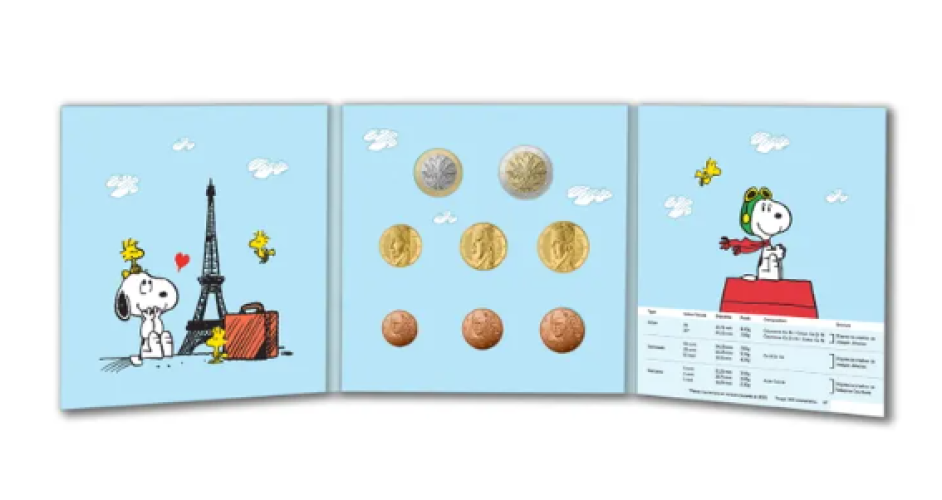 Mini Set Serie BU France 2025 8 pièces 1 centimes à 2€ - Snoopy
