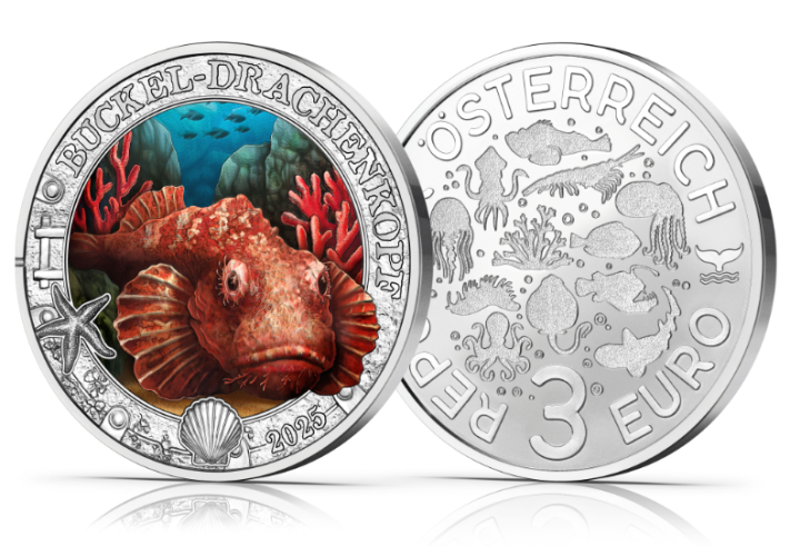 3€ Euros Autriche Vie Sous Marine 2025 : Devil Scorpionfish 12/12