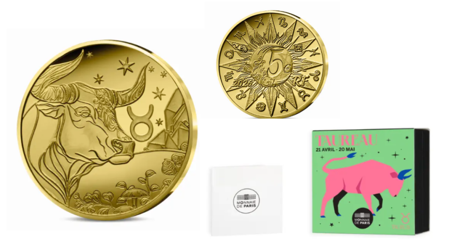 Coffret 5€ Euros France 2026 Or 999/1000 Astro : Taureau
