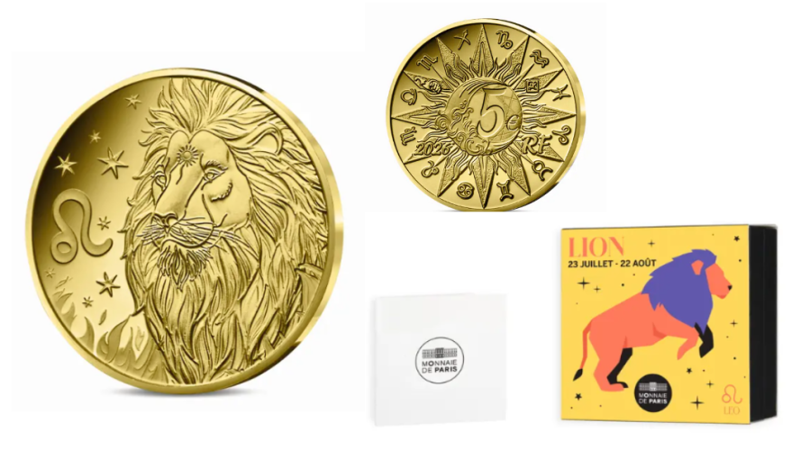 Coffret 5€ Euros France 2026 Or 999/1000 Astro : Lion