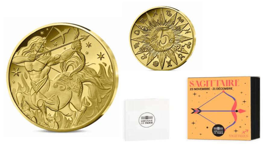 Coffret 5€ Euros France 2026 Or 999/1000 Astro : Sagittaire