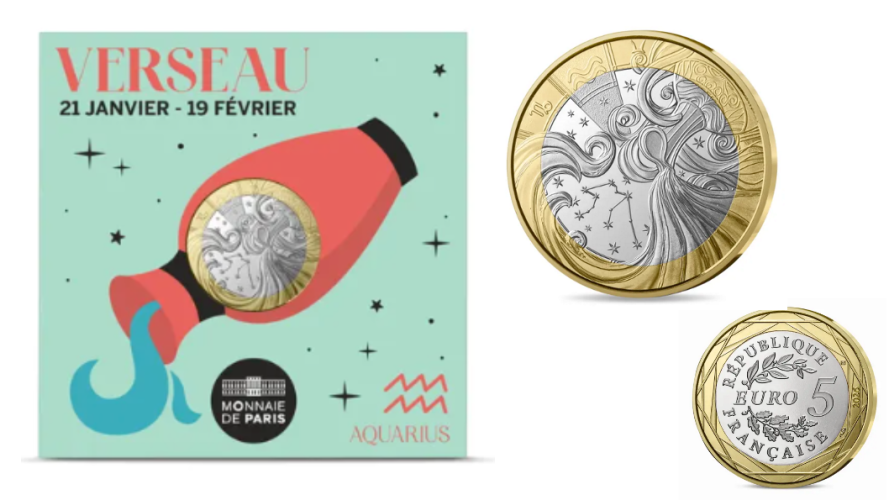 Coincard 5€ Euros UNC France 2026 Signe Astroo Zodiac Verseau