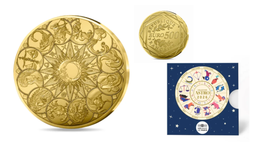 Coffret 500€ Euros France 2026 Or 999/1000 La Roue Astrologique