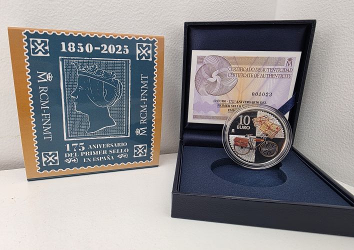 Coffret 10€ Euros Argent 925/1000 Espagne 2025 175 Ans Primer Sello en Espana