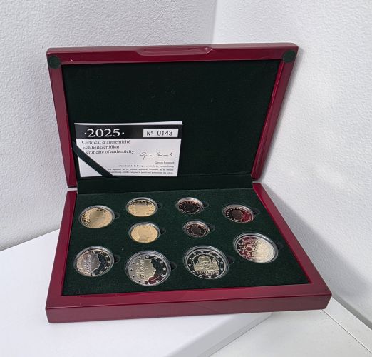 Coffret BE Proof Euros Luxembourg 2025 - 8 Pièces 1 centime à 2€ + 2 x 2€