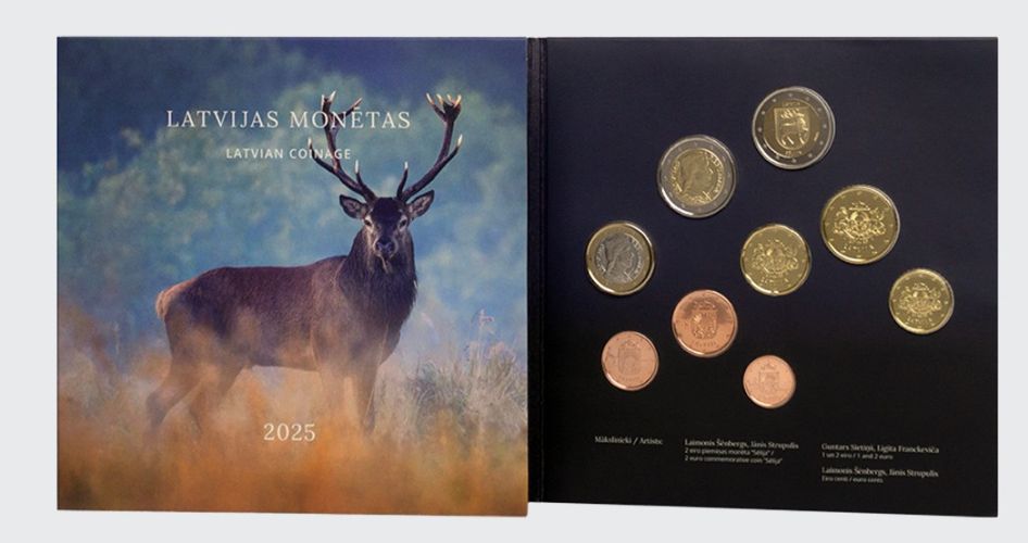Coffret Serie BU Lettonie 2025 - 8 pièces 1 centime à 2€ + Commémorative