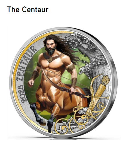 3€ Euros Commemorative Autriche 2028 Mythical Creature ''Centaur''