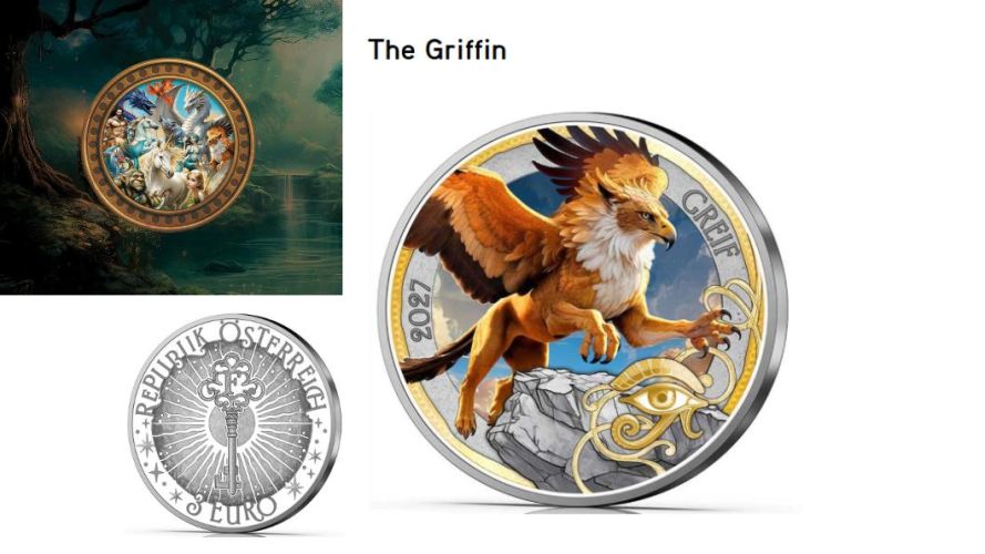 3€ Euros Commemorative Autriche 2027 Mythical Creature ''Griffin''