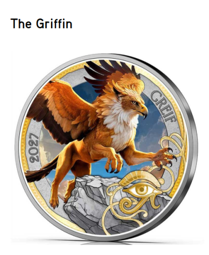 3€ Euros Commemorative Autriche 2027 Mythical Creature ''Griffin''