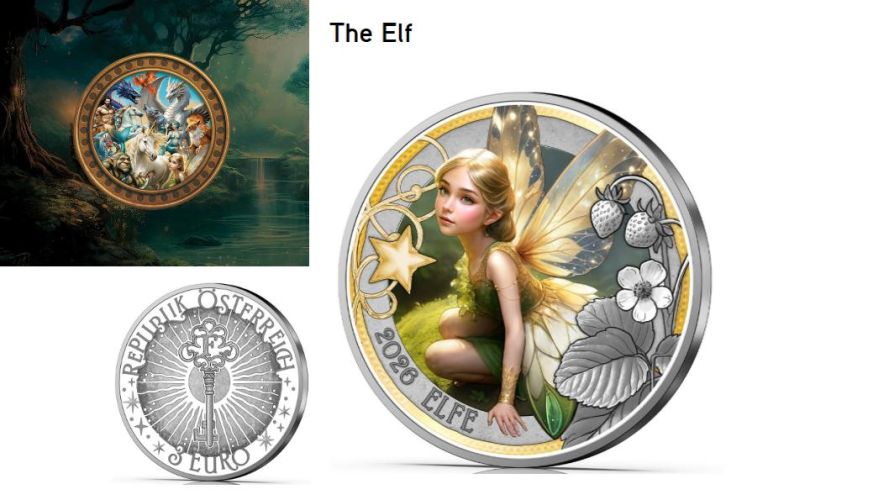 3€ Euros Commemorative Autriche 2026 Mythical Creature ''Elf''