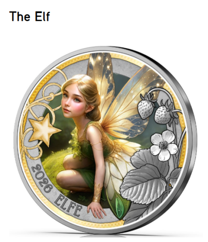 3€ Euros Commemorative Autriche 2026 Mythical Creature ''Elf''