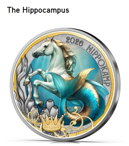 3€ Euros Commemorative Autriche 2026 Mythical Creature ''Hippocampus''