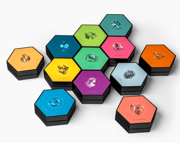 Lot 12 Boites Rangement pour 20€ Argent Autriche ''In the Stars''