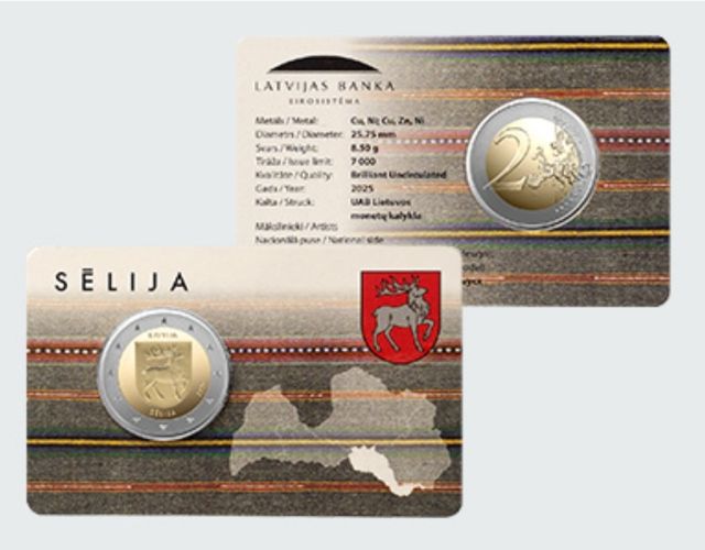 Coincard 2€ Euros Commémorative Lettonie 2025 Selija
