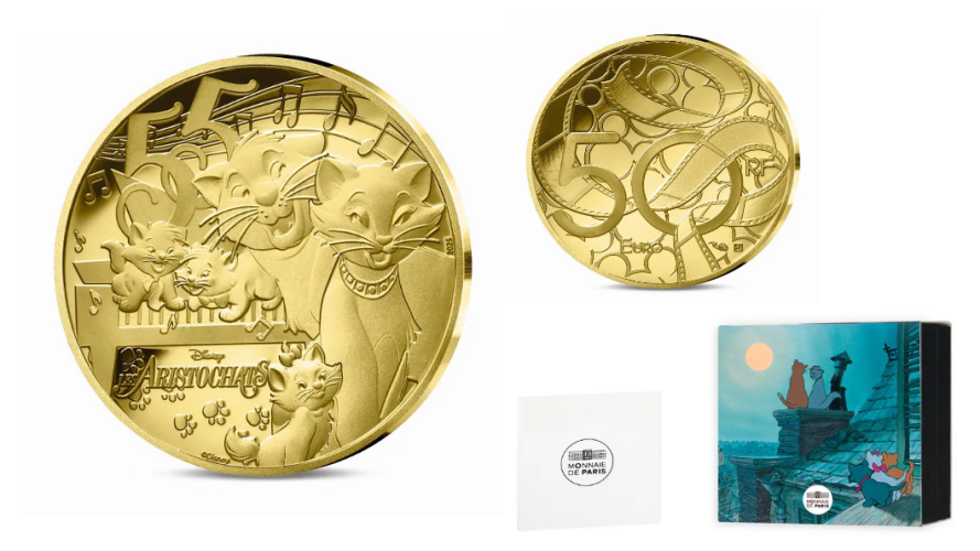 Coffret 50€ Euros France Or 999/1000 - Disney 2025 Aristochats