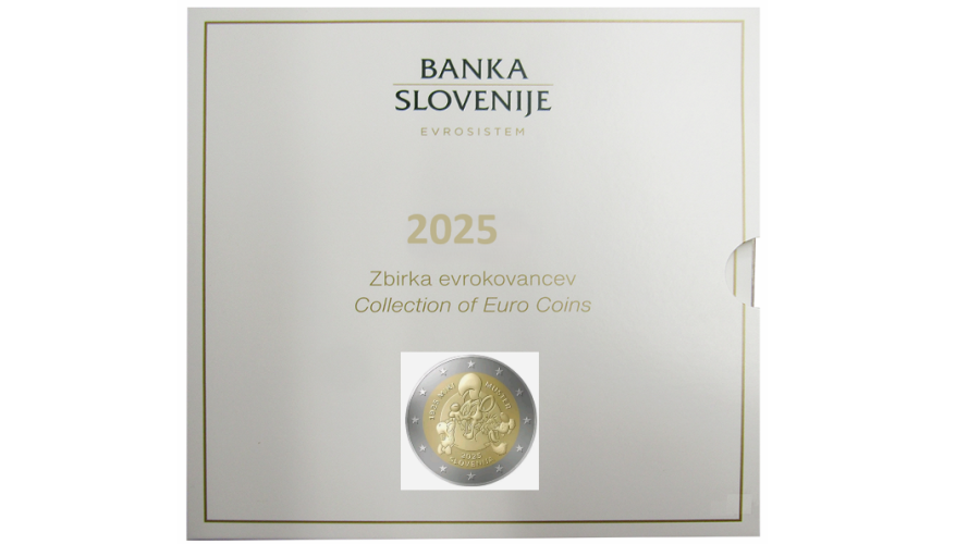 PREVENTE Coffret BU Euros Slovénie 2025 - 8 pièces 1 Cent à 2€ + 2€ Com
