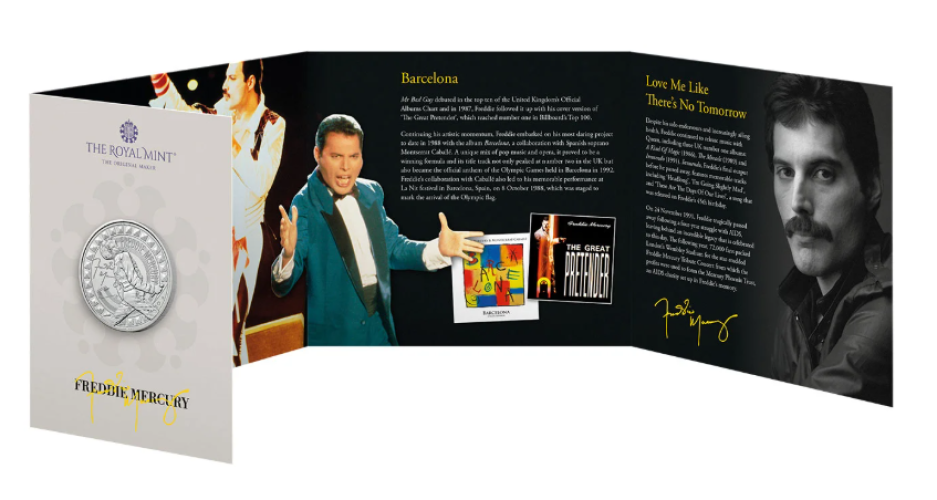 Coincard 5 Pounds BU 2025 Royaume Uni - Freddie Mercury