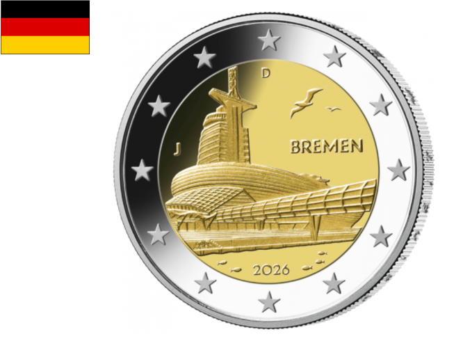 PREVENTE 2€ Euros Commémorative Allemagne 2026 Bremen