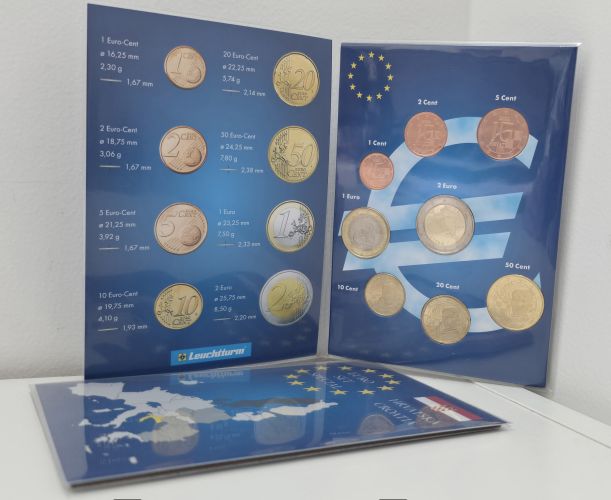 Pochette + Série Euros Croatie 2023 - 8 pièces 1 centime à 2€ UNC