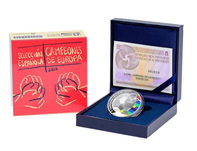 Coffret 10€ Euros Argent Espagne 925/1000 Campeones UEFA 2024