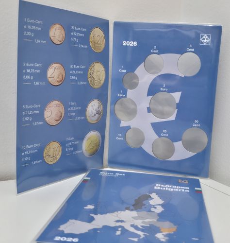 Pochette de rangement pour 1 Série de pièces d'Euro Bulgarie